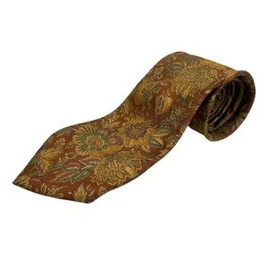 Vintage Eaton 100% Silk Floral Tie Made In Italy